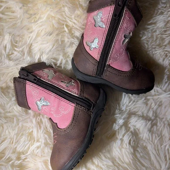 wonder nation Shoes Baby Girl Brwnpink Cowboy Boots Size 3